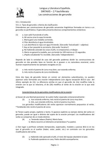 2.º bachillerato Las construcciones de gerundio - Mallorca