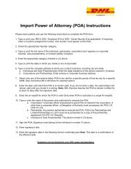 Customs Power of Attorney / Corporate Certification ...