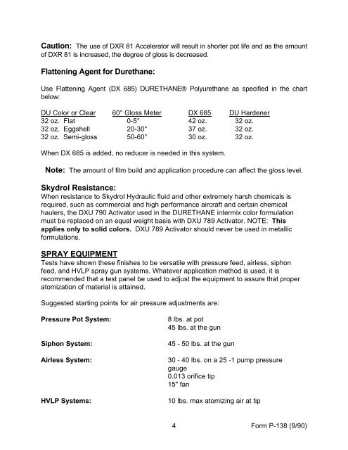 DURETHANEÂ® Polyurethane System Form P-138 (9/90 ... - BAPS