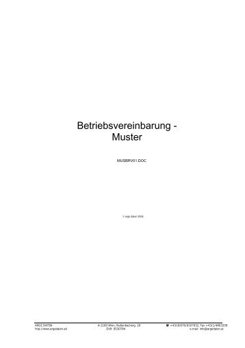 Betriebsvereinbarung - Muster