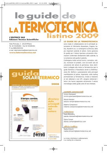 Piano editoriale e listino Guide 2009 (PDF) - La Termotecnica