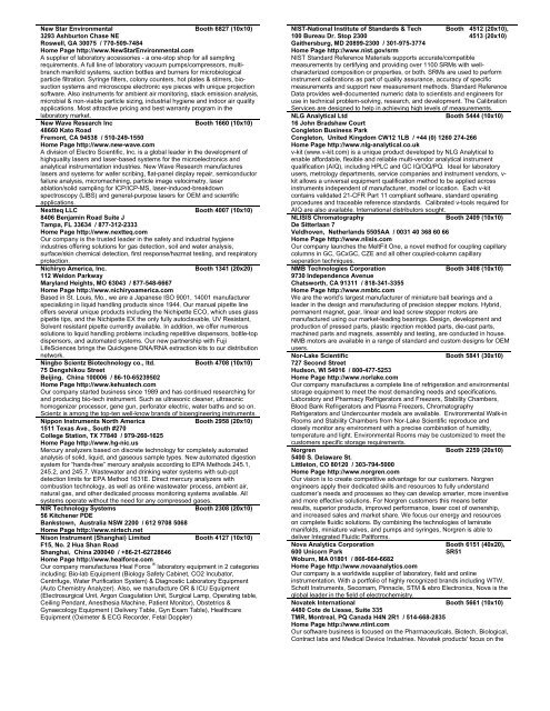 2008 Pittcon Final Program - Pittcon Web Archives