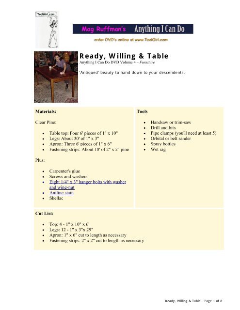 Mag Ruffman Book Harvest table Get Plans Now - Mag Ruffman - Anything I Can Do
