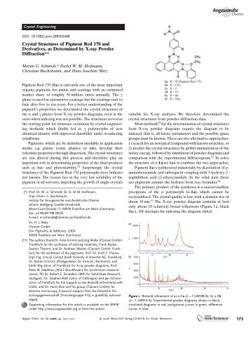 Crystal Structures of Pigment Red 170 and Derivatives, as ...