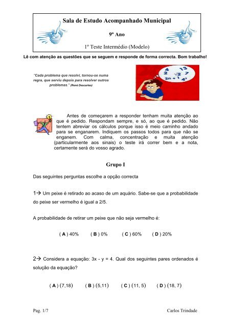 1.Âº Teste IntermÃ©dio (Modelo) - CÃ¢mara Municipal de Resende