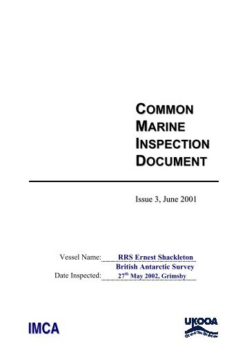 imca common marine inspection document - British Antarctic Survey