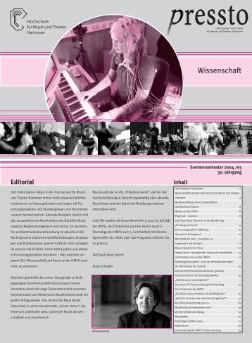 pressto 1 - Hochschule fÃ¼r Musik, Theater und Medien Hannover