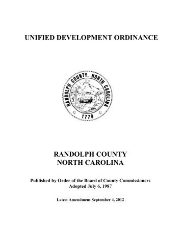 unified development ordinance - Randolph County Government