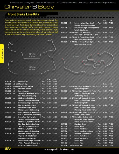 The Right Stuff Detailing 8 Piece Max Wedge 3705 Carburetors, Stainless The Right Stuff RPC6401S Fuel Pump to Carburetor Line