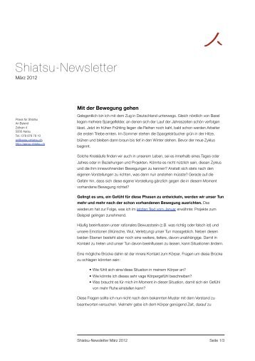 Diesen Artikel als PDF - Praxis fÃ¼r Shiatsu