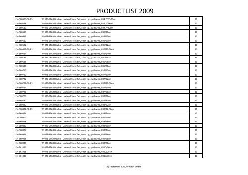 PRODUCT LIST 2009 - Gothic Projects