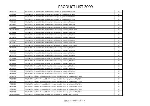 PRODUCT LIST 2009 - Gothic Projects