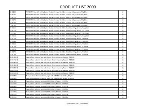 PRODUCT LIST 2009 - Gothic Projects