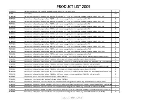 PRODUCT LIST 2009 - Gothic Projects