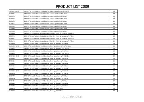 PRODUCT LIST 2009 - Gothic Projects