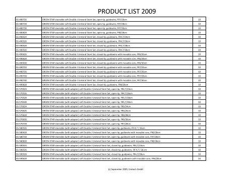 PRODUCT LIST 2009 - Gothic Projects