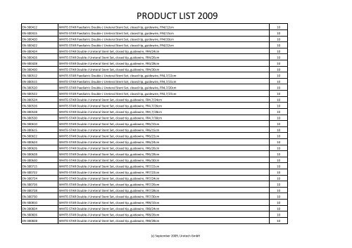 PRODUCT LIST 2009 - Gothic Projects