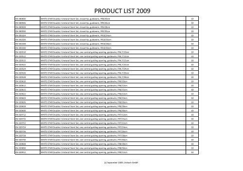 PRODUCT LIST 2009 - Gothic Projects