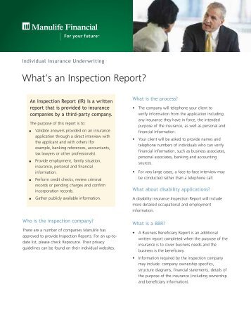 What's an Inspection Report? - Repsource - Manulife Financial