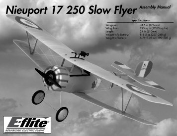 Nieuport 17 250 Slow Flyer Assembly Manual - Great Hobbies