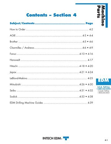 EDM Contents â Section 4 - GF AgieCharmilles US