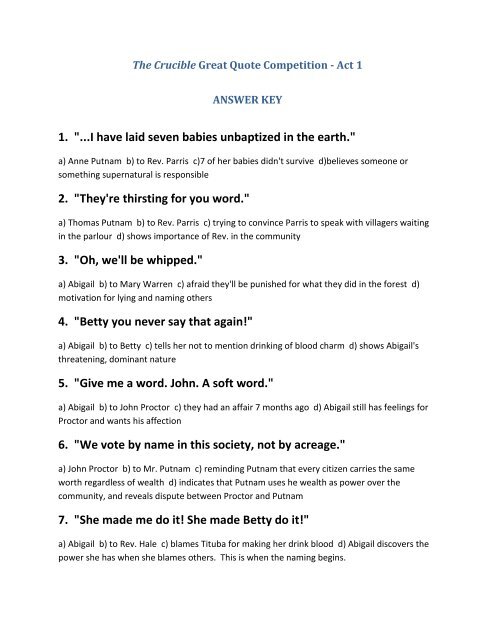 Crucible essay about abigail image