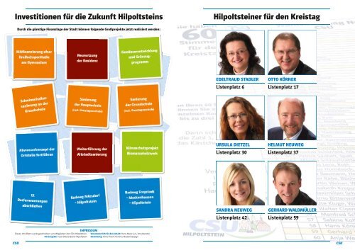 BURG BLICK Unsere Politik in Zahlen - CSU Hilpoltstein ...