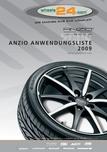 ANZIO ANWENDUNGSLISTE 2009 - anzio wheels