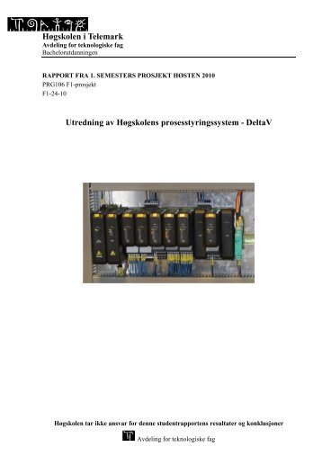Utredning av Høgskolens prosesstyringssystem - DeltaV