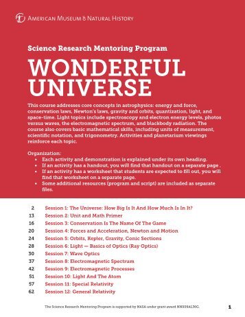 WONDERFUL UNIVERSE - American Museum of Natural History