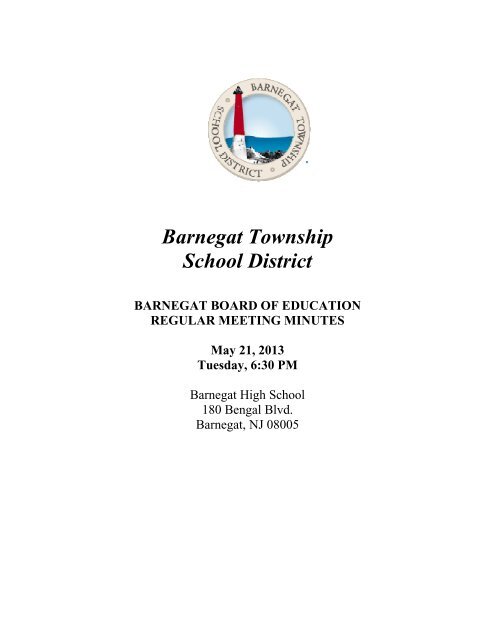 5/21/13 - Barnegat Township School District