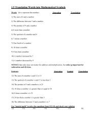 1.5 Translating Words into Mathematical Symbols