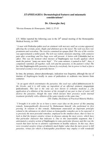 STAPHISAGRIA - Dr. Gheorghe Jurj - Homeopatie