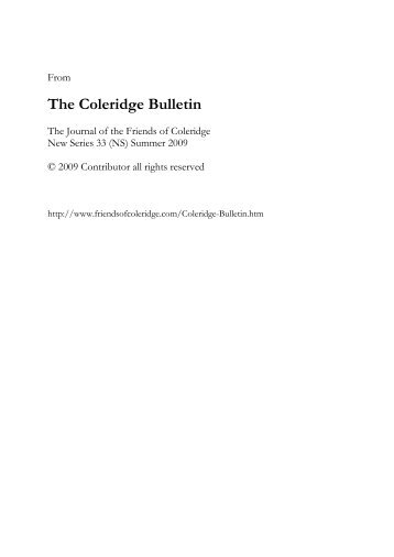 Poet's Daughter and Poet - The Friends of Coleridge