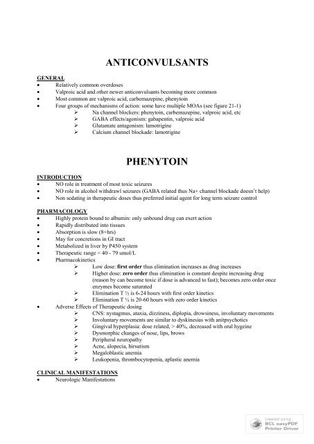 ANTICONVULSANTS PHENYTOIN - rEMERGs