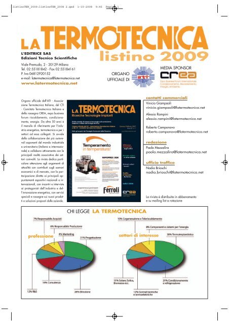 Piano editoriale e listino La Termotecnica 2009 (PDF)