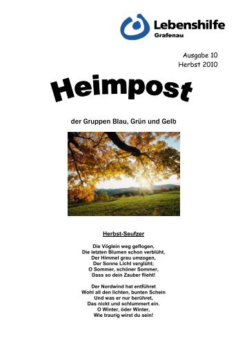 Heimpost 10 Ausgabe Herbst-v2 - Lebenshilfe Grafenau