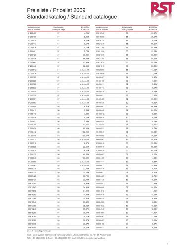 Preisliste / Pricelist 2009 Standardkatalog ... - Edler Systems