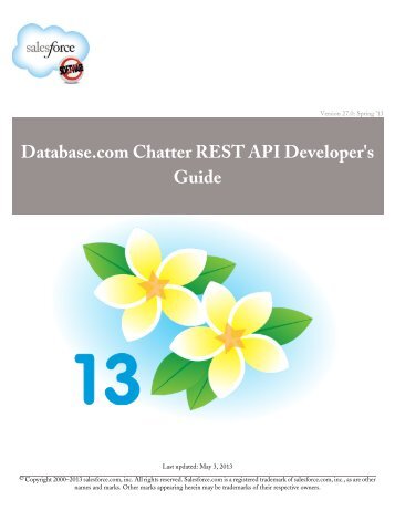 Database.com Chatter REST API Developer's Guide - Salesforce.com