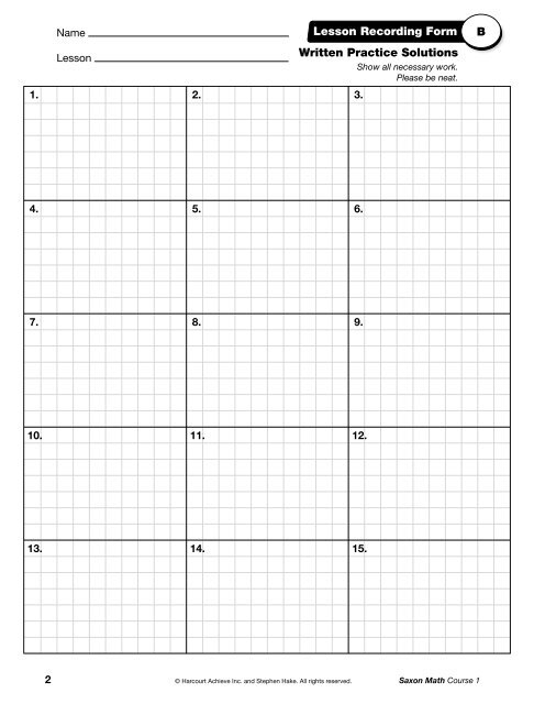 Written Practice Solutions Lesson Recording Form B written-practice-solutions-lesson-recording-form-b