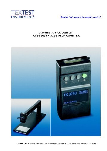 Brochure for FX 3250 Pick Counter - ATI Corp