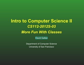 Lecture notes - Computer Science - University of San Francisco
