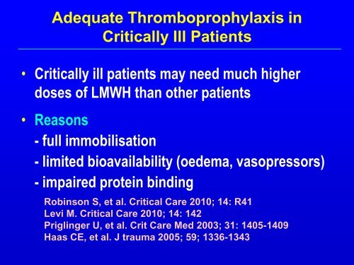 Venous Thromboembolism Prophylaxis Who, when and what?