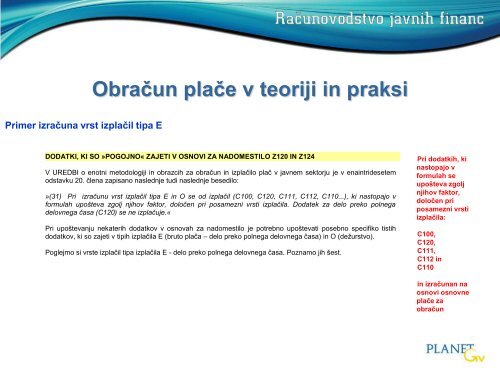 ObraÄun plaÄe v teoriji in praksi - Planet GV