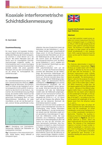 Koaxiale interferometrische Schichtdickenmessung