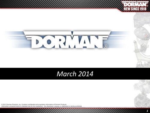 Investor Presentation - Dorman Products