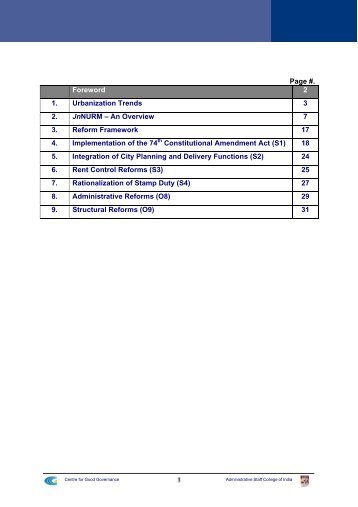 I. JnNURM Overview and Reform Framework