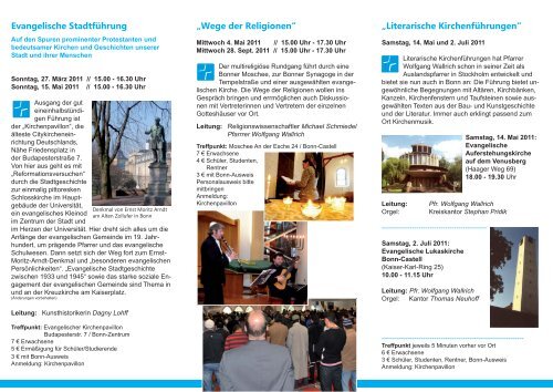 der Flyer "StadtfÃ¼hrungen 2011" zum kostenlosen Download