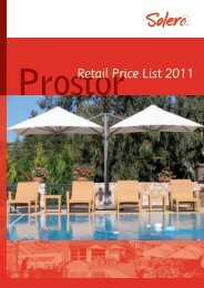 Prostor Retail Price List 2011 - Solero Parasols