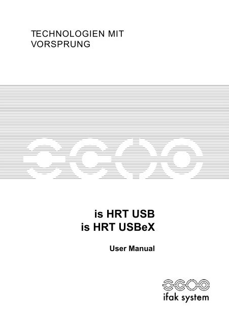 &quot;is HRT USB&quot; and &quot;is HRT USBeX&quot; - Ifak System GmbH.